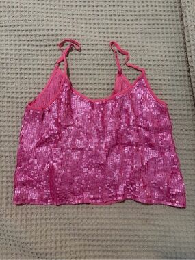 MLV Pink Sequin Spaghetti Strap Cami